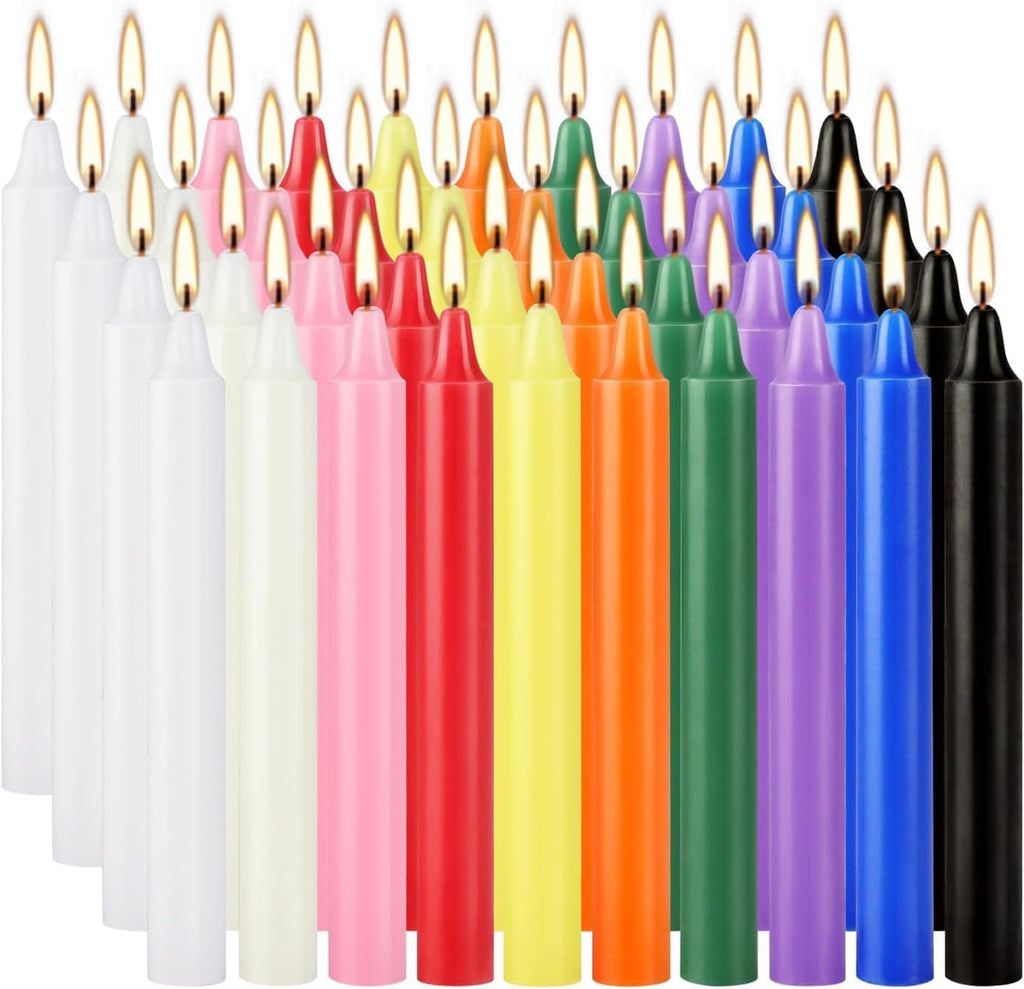 YOROXRG 40 Pack Spell Chime Candles-4 Inch Multi-Colored Taper Candles Sticks-for Home Decor Kitchen Decor Wedding Decoration-10 Colours