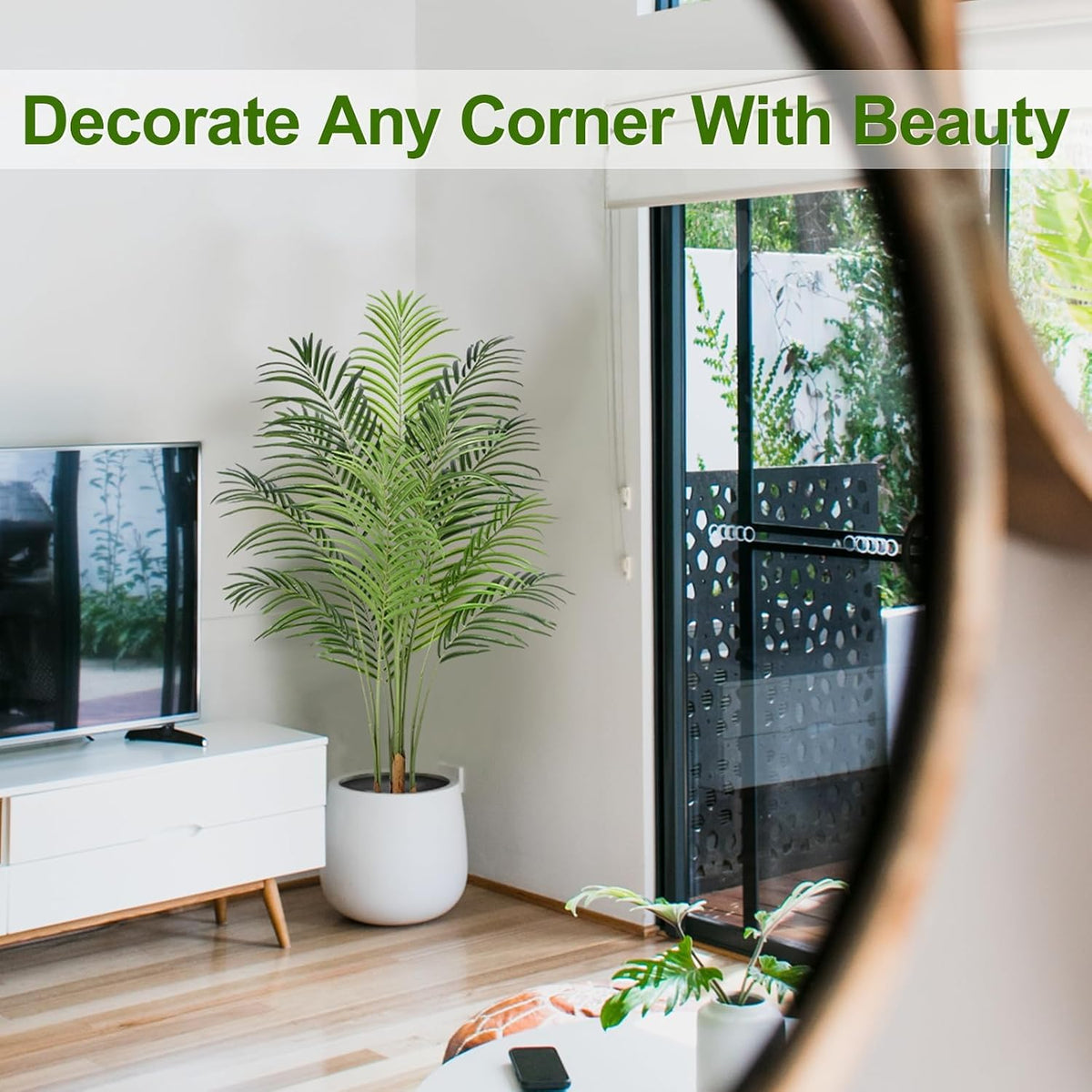 4ft artificial palm tree indoor plant tall fake on a desk or shelf