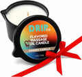 Drip Massage Candle 4 oz Smokey Vanilla, Pour on Skin, Couples Gift Item | Warms to oil for use on body, soy wax formula, aromatherapy scent, date night favor, home spa moment, bachelorette gift