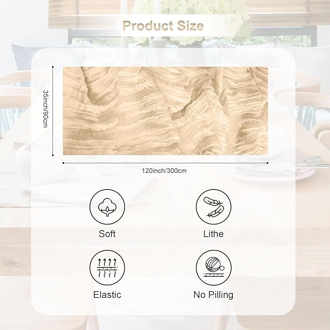 1 Pack Nude Cheesecloth Table Runner 35x120 Inch 10Ft Rustic Gauze Cheese Cloth Table Runner Sheer Cheesecloth Table Runners for Wedding Party Bridal Shower Decoration