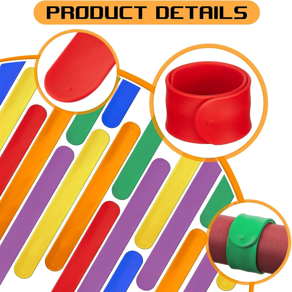 Charniol 12 Pieces Wrapping Paper Roll Holder Holiday Flip Wraps Silicone Covered Metal Strips Flip 1 x 9 Inch Stabilizer Slap Band for Poster Gift Paper Vinyl Storage Organize (Rainbow Color)