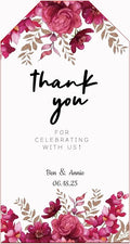 Personalized Gift Tags, Thank You Tags for Wedding Birthday Business Party Favors, Custom Hang Tags with Your Text and String, 2 X 3.75 Inch (Wreath Pattern 9)