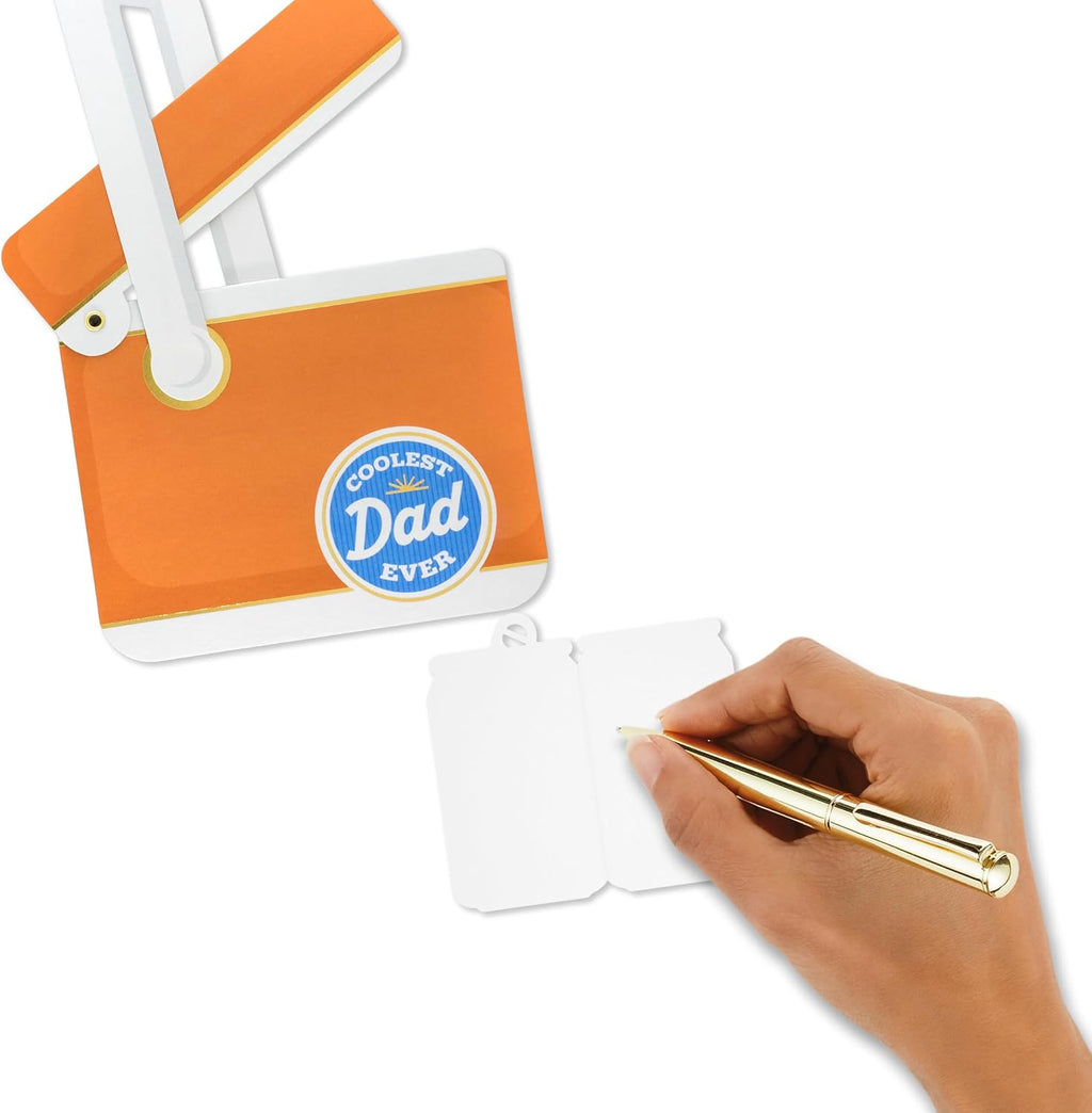 Hallmark Paper Craft Father's Day Card with Mini Card (Coolest Dad Ever, Orange Cooler) for Dad, Uncle, Grandpa, Brother