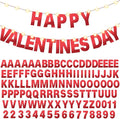 TaoBary 112 Pcs DIY Letter Kit Glitter Customizable Banner Letters Include 107 Letters and Numbers 3 Rope and 2 Needles for Birthday Halloween Christmas Wedding Valentine Party Decor(Bright Red)