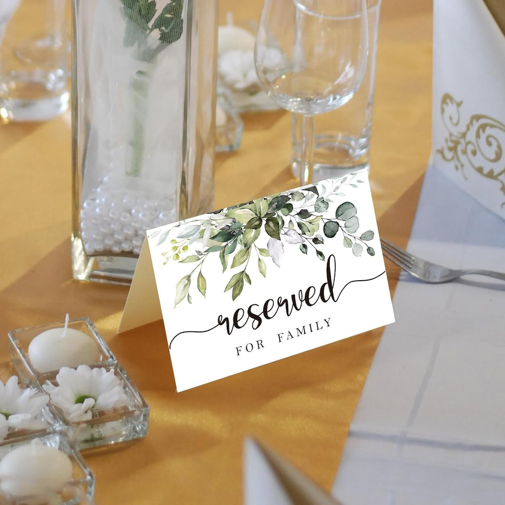 10 Rustic leaf Reserved Sign - Reserved Table Sign -Table Tent Wedding Sign- Guest Reservation Table Seat Sign for Weddings, Receptions, Parties,Restaurants, Dinner Parties, and Banquets.