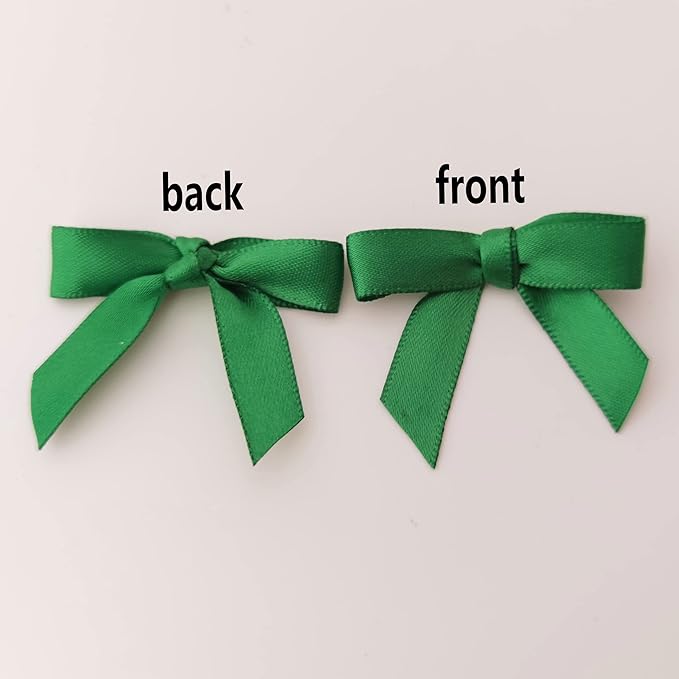 50pcs 1.5 inch Mini Satin Ribbon Bows for Crafts Green Mini Bows Appliques Craft for Appliques Embellishment(3/8",Green)