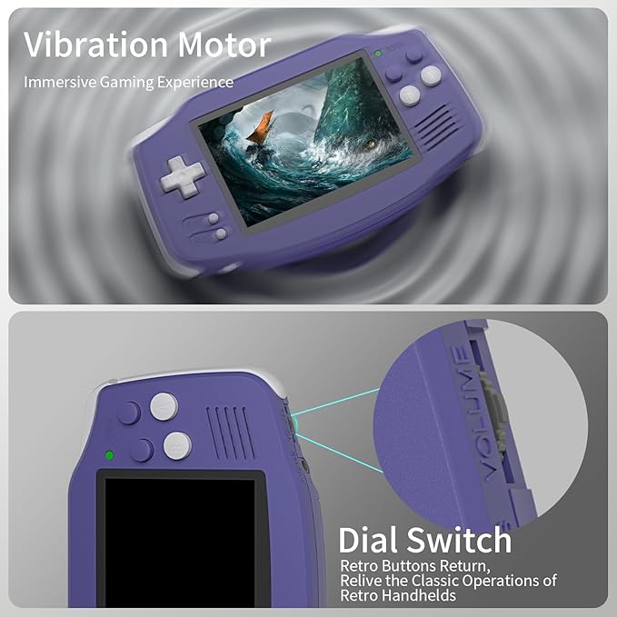 RG34XX Retro Handheld Game Consoles RG34XX Classic Retro Gaming Console 32+64G Card Preloaded Games 5000+ rg34xx Portable Gaming Console Linux 64-bit 3500mAh Battery WiFi Bluetooth HD and TV Output Indigo