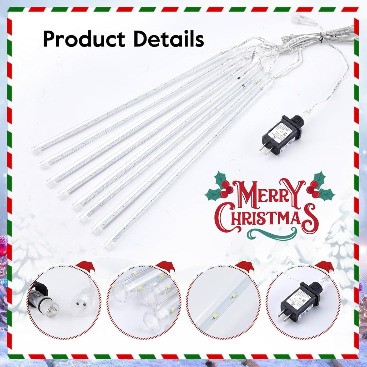 minetom meteor shower lights outdoor, 16 inch 2, package contents