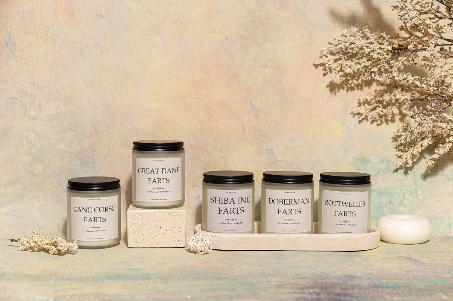 Great Dane Gifts, Great Dane Decor, Dog Farts Candle, Dog Mom Gifts for Women - Lavender & Eucalyptus, Crafted by Natural Soy Wax & Natural Essential Oils, 7OZ