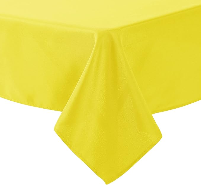 Cupuamon Square Tablecloth 52x52 inch Washable Polyester Fabric Table Cloth for Wedding Party Dining Banquet Decoration（52x52,Yellow）