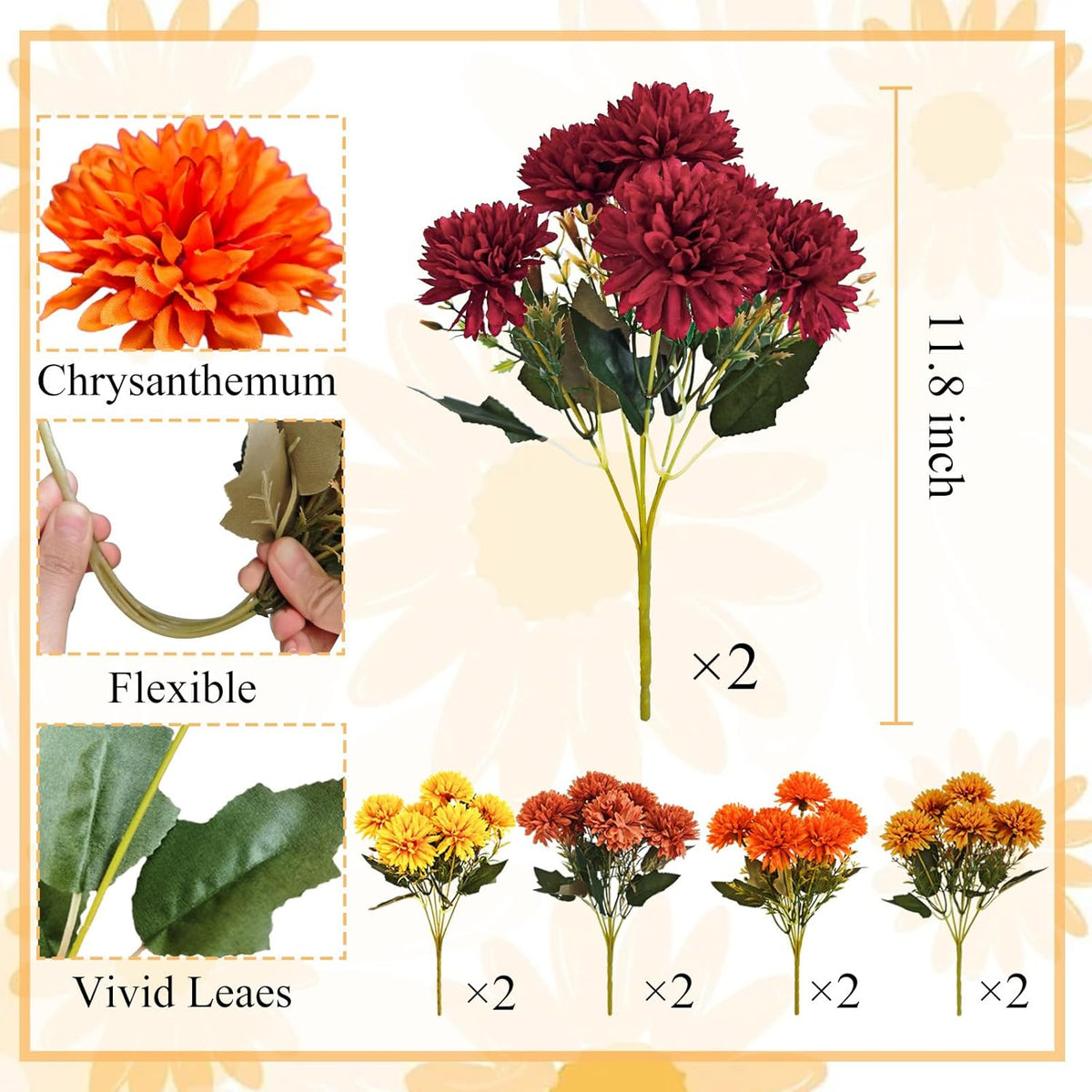 fake flowers artificial mums for outdoors,uv resistant faux shown in use