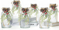 Set of 6 Xmas Decor Vases Christmas Centerpieces for Tables Farmhouse Holiday Table Decor Clear Glass Vases with Twine Ties for Christmas Decorations