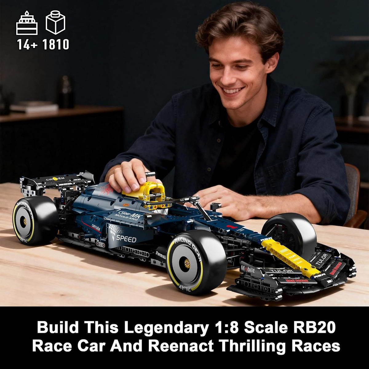 mould king racing car building sets, moc 1:8, package contents