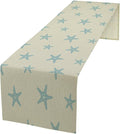 Sea Turtle Table Runner Marine Life Starfish Nautical Blue Green Ocean Theme Kitchen Table Decorations for Indoor Outdoor Home Party Decorations 13 * 90 Inch