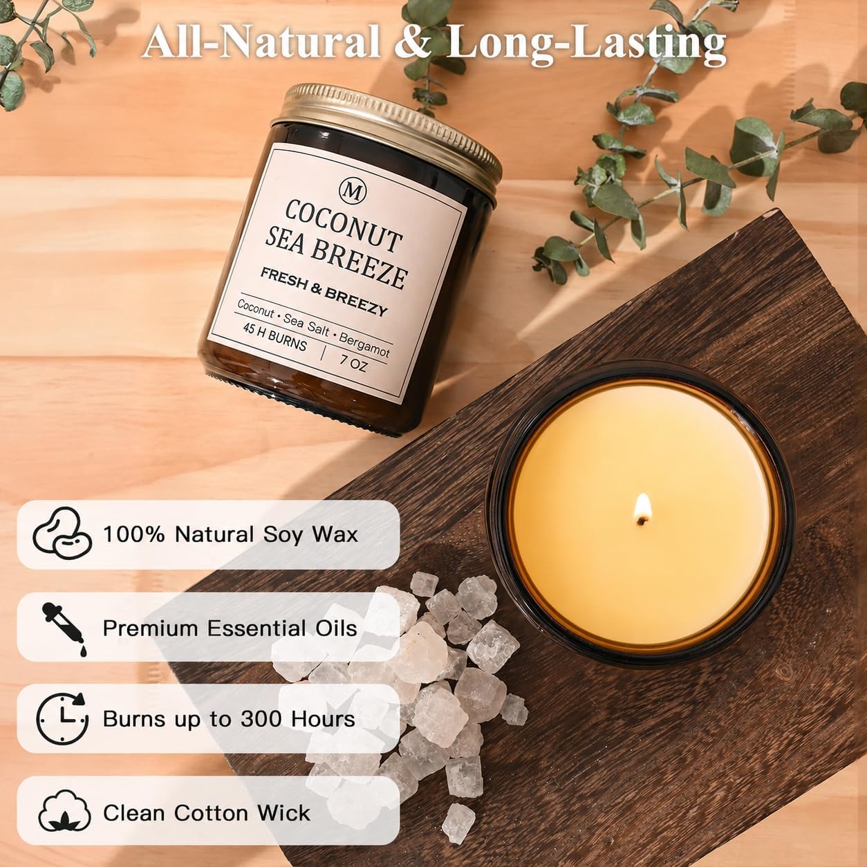 6-Pack Scented Soy Candle Set – Lavender Vanilla, Eucalyptus, Sandalwood, Jasmine & White Tea, Coconut, Sage | Natural Long Lasting Aromatherapy Candles for Home, Relaxation & Birthday Gifts