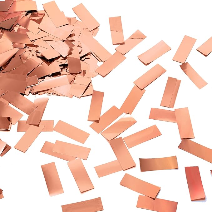 Sumind 200 Grams Gold Silver Large Metallic Confetti Rose Glitter Throwable Table Scatter Foil Confetti for Wedding Birthday Party Baby Shower Graduation Christmas Celebrations(Rose Gold)