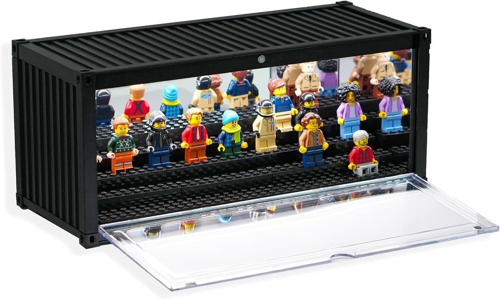 minifigure display case with light & 5-tier removable, close-up detail