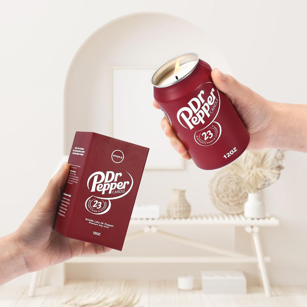 Doctor Pepper Candle - Smells Like the Real Soda - Cute Candles for Cool Gifts - Funny Candles for Any Occasion - Cute Things for Aesthetic Room Decor - Cool Candle for Cool Things