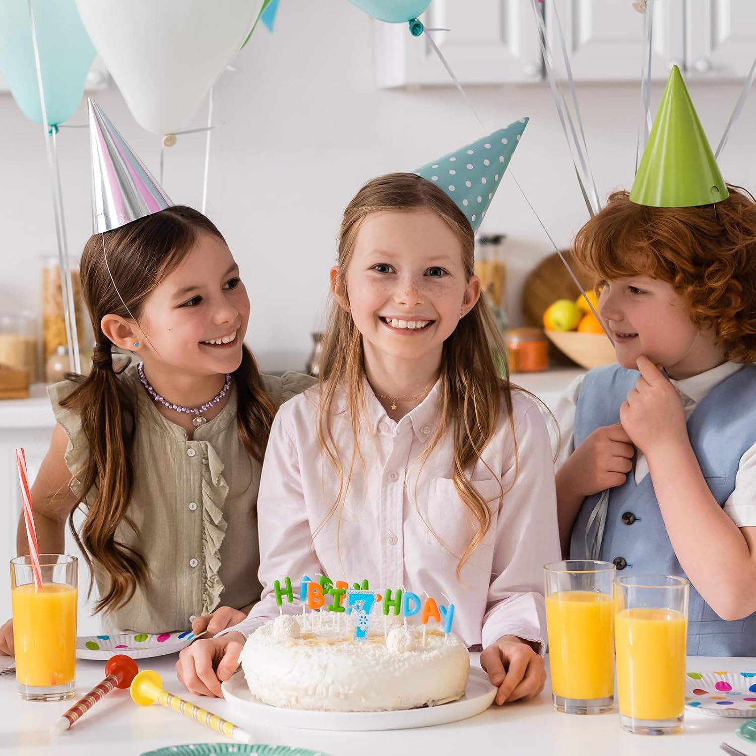 Blue Frozen Birthday Party Decorations, White Snowflake Number Candles 0-9, Kids Adults Birthday Anniversary Wedding Party Supplies, 2.87 inch Number 4 Cake Topper Decoration (Blue, Number 4)