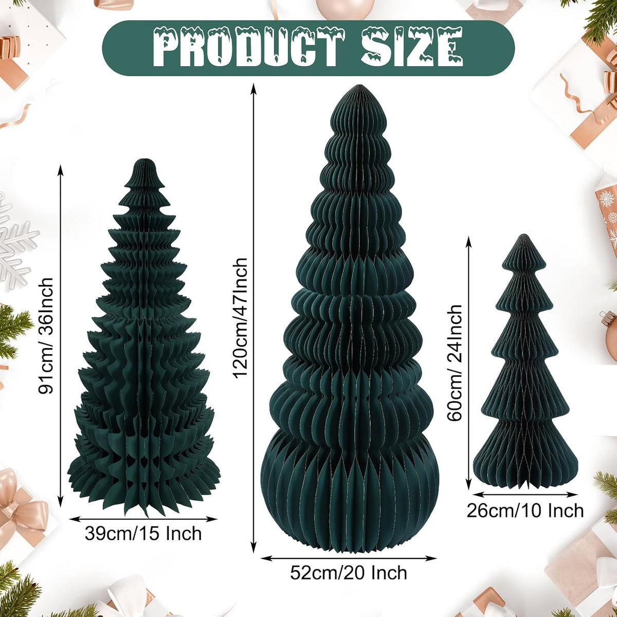 large honeycomb christmas tree,classic,green shown in use