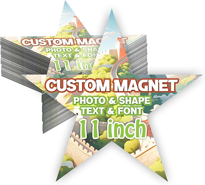 KETABAO – 11" Customized Star Photo Magnets for Refrigerators and Cars – Personalized Magnetic Decoration for Homes and Storage Cabinets