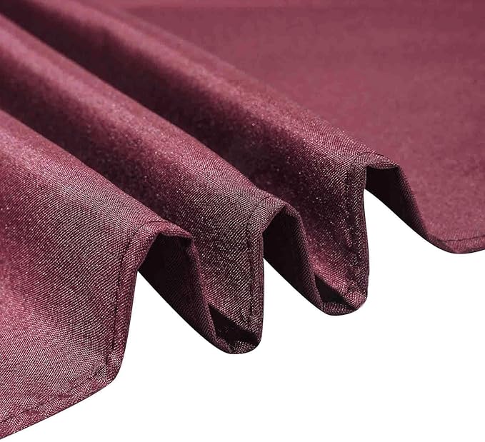 Efavormart 70" Premium Square Polyester Tablecloth for Wedding Kitchen Dining Events - Burgundy