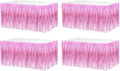 4 Pack 29x108 Inch Valentine's Day Metallic Foil Fringe Tinsel Table Skirts for Rectangle Tables Streamer Curtains Backdrop for Wedding, Birthday, Parade Floats Mardi Gras Party Decorations(Pink)