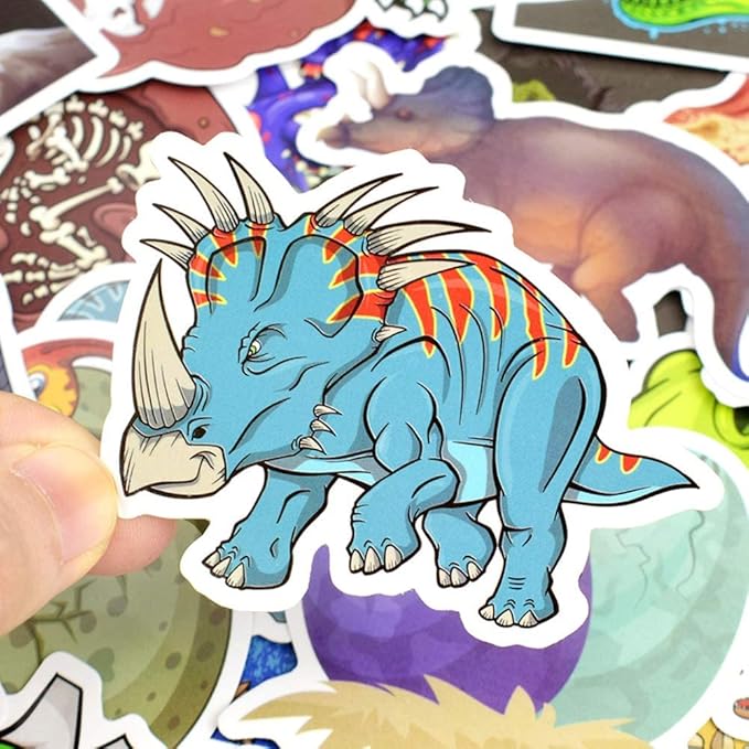 QTL Dinosaur Stickers for Kids Boys Dino Stickers for Water Bottles Laptop Dinosaur Party Supplies Gifts for Boys Pack 50Pcs