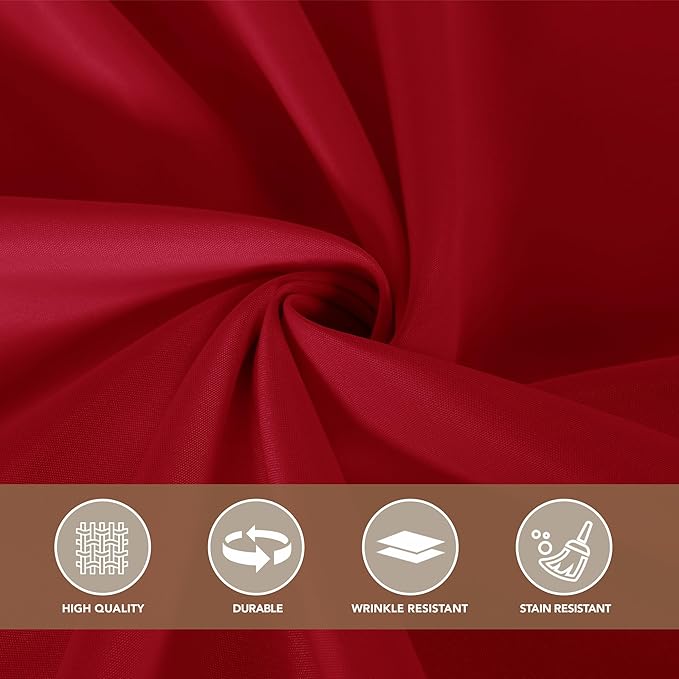 sancua Christmas Red Square Tablecloths 70x70 Inch, 2 Pack - Fabric Table Cloth for Square or Round Tables, Washable Polyester Table Cover for Dinner, Holiday Party, Decorative Display Tables