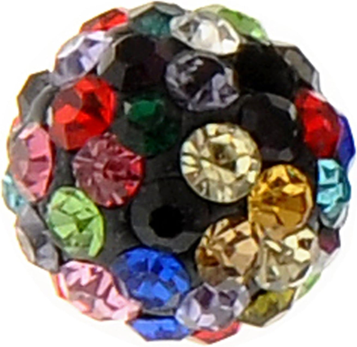 RUBYCA Stripes Czech Crystal Round Disco Ball Clay Beads fit Shamballa Jewelr...