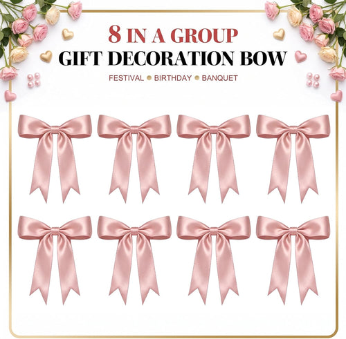 1 String Pink Bow Garland Banner Decorations, Pre-Strung Satin Ribbon Bows for Birthday, Baby Shower, Bridal Shower, Coquette Girls Room, Bow Themed Party, Wedding, Christmas Tree Decorations