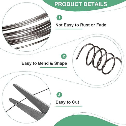 0.7 mm/21 Gauge Copper Wire for Jewelry Making, 10.2FT Copper Beading Craft Wire for Jewelry/Weaving/DIY Crafting/Planting, Color-Retaining [3.1M, Metallic Black]