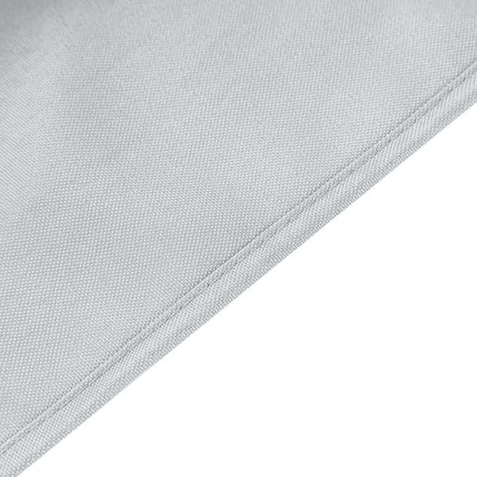 Efavormart Round Tablecloth, 120 Inch Stain & Wrinkle Resistant Washable Table Cloth, Decorative Polyester Fabric Table Cover for Banquet, Wedding, Dining - Silver