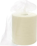 6" x 200 Yards Lvory Tulle Fabric Rolls, Lvory Spool Tulle Ribbon for DIY Tutu Skirt Wedding Decoration Baby Shower Birthday Party Backdrop Gift Wrapping Bow Craft Supplies