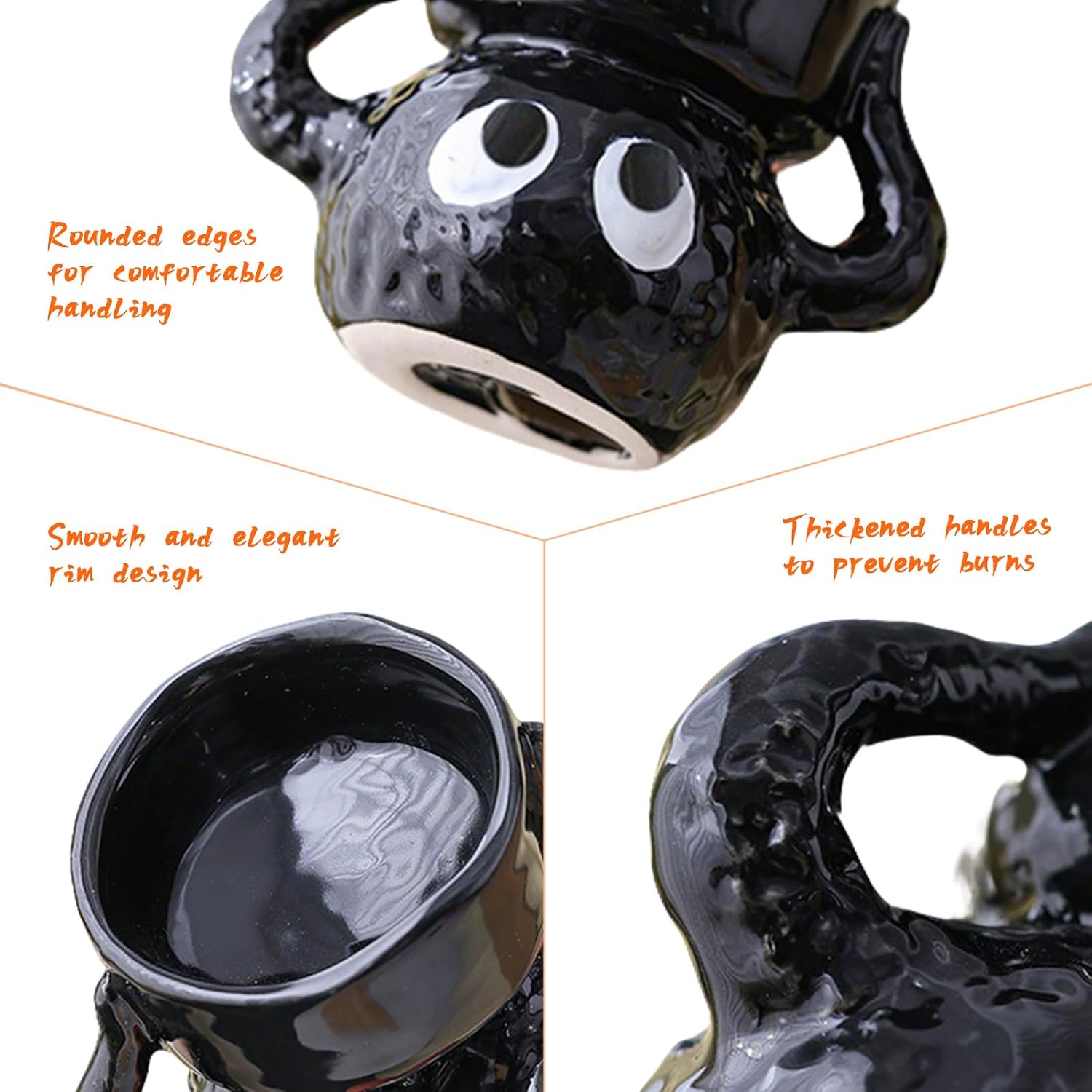 Cute Tealight Candle Holder, Small Cartoon Soot Sprite Ceramic Holders for Candle/Ring/Jewelry for Home Decor, Unique Gifts for Housewarming/Halloween/Thanksgiving/Christmas/Birthday Gift