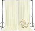 10ft x 10ft Ivory White Backdrop Curtains for Parties, Fabric Satin Background Curtain with Rod Pockets for Weddings, Birthday, Baby Shower, Photography, Graduation Party Backdrop Drapes, 2 Panels
