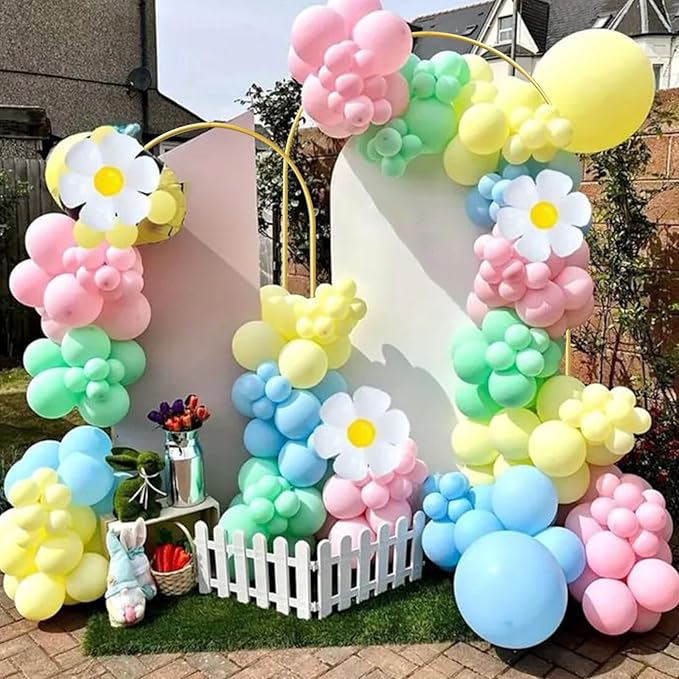 Gold Metal Wedding Arch Backdrop Stands Set of 2 (7.2FT & 6FT), Metal Square Balloon Arch Frame for Birthday Party, Ceremony, Baby Shower