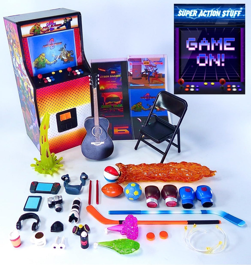 super action stuff game on arcade 1/12 scale shown in use