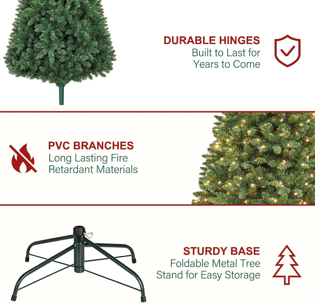 hykolity 6 ft christmas tree with 1,032 branch showing dimensions