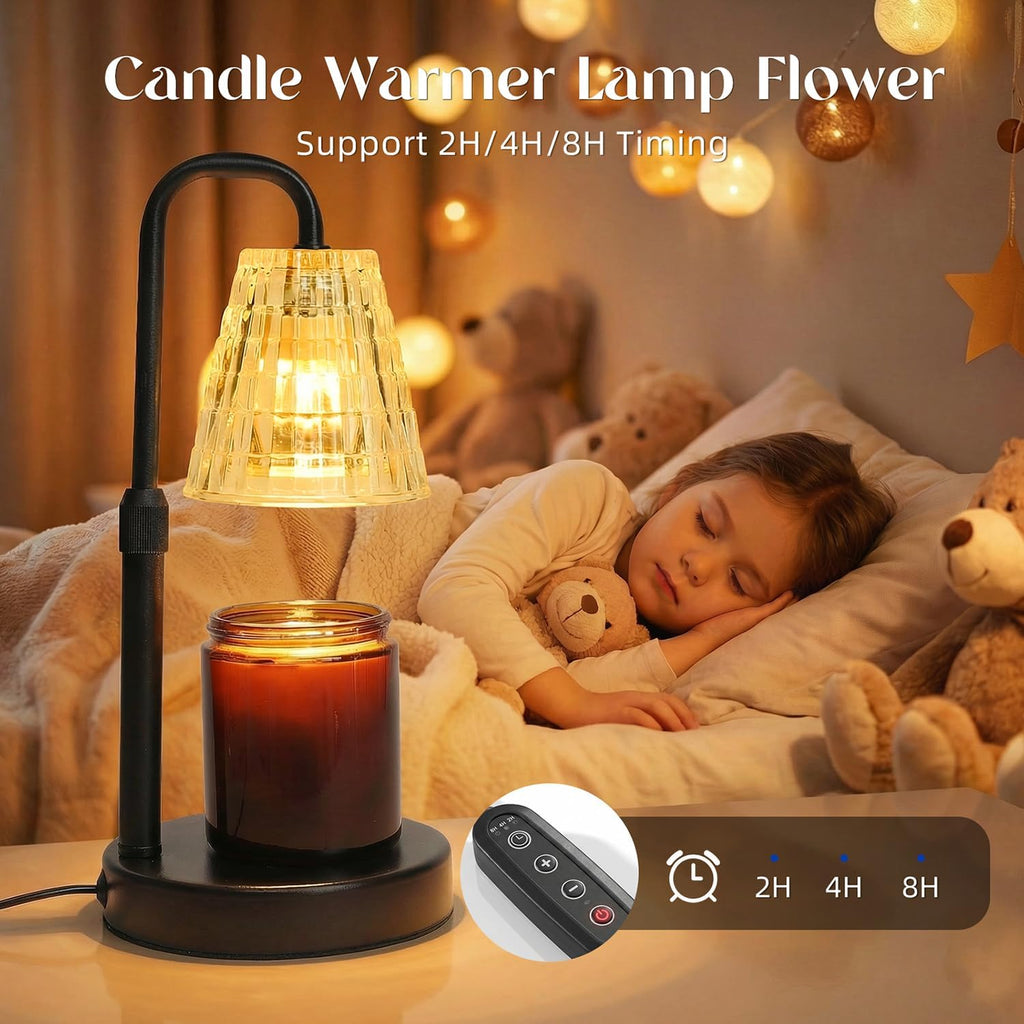 Glimra Candle Warmer Lamp, Candle Warmer Lamp with Timer, Dimmable | for Jar Candles Candle Warmer Birthday Gifts,for Mom Women Friend Sister,Office Apartment Dorm Room Home Decor Black