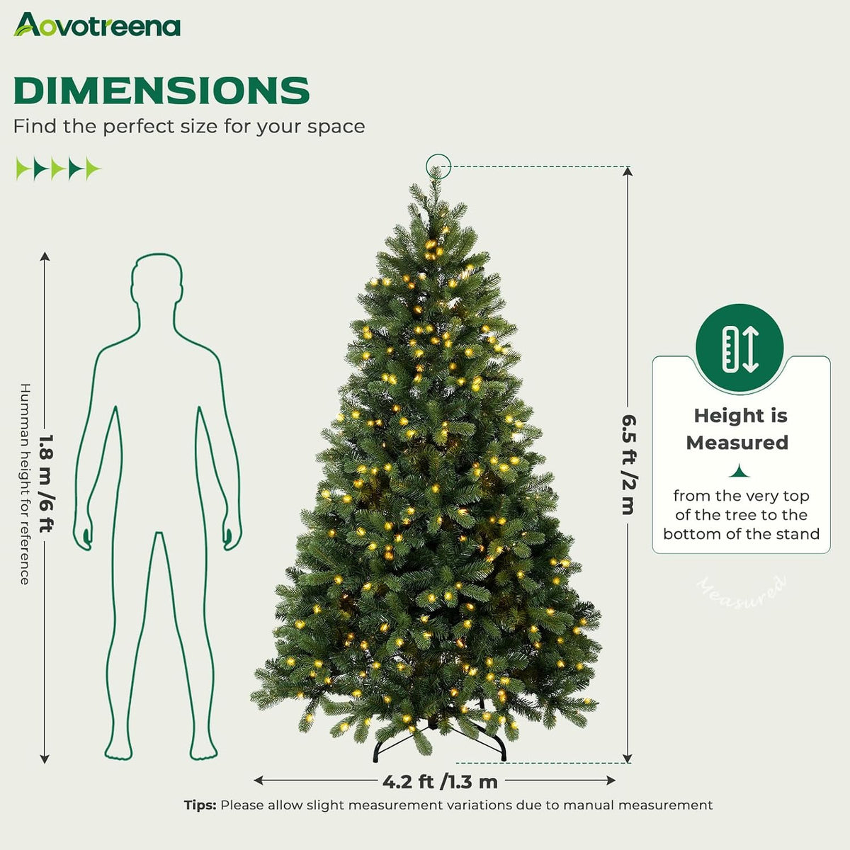 6.5ft pre-lit artificial christmas tree with 650 white, close-up detail