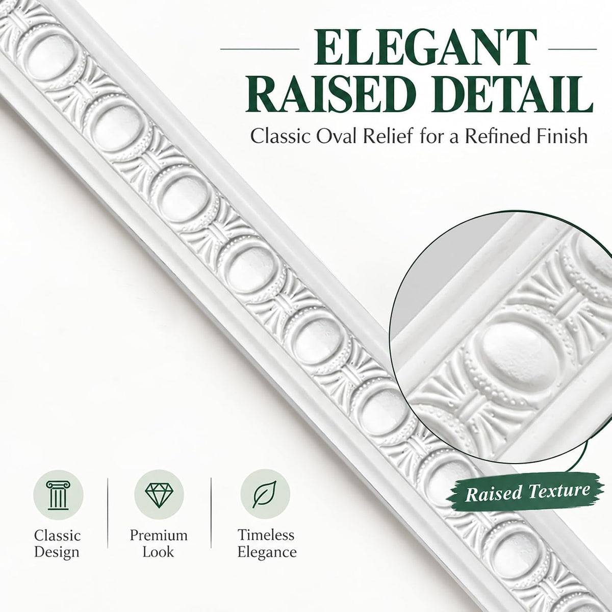 3 Set Peel and Stick Wall Molding Kit,3D Pre-Cut Bead Accent Panel,24x60in