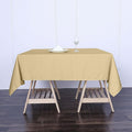 Efavormart 70" Premium Square Polyester Tablecloth for Wedding Kitchen Dining Events - Champagne