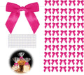 50pcs Hot Pink Twist Tie Bows, 3.5" Satin Ribbon Pre Tied Hot Pink Bow for Gifts Wrapping Treat Bags Candy Card, Mini Ribbon Bows for Crafts Wedding Bridal Baby Shower Birthday Mothers Day Bouquet