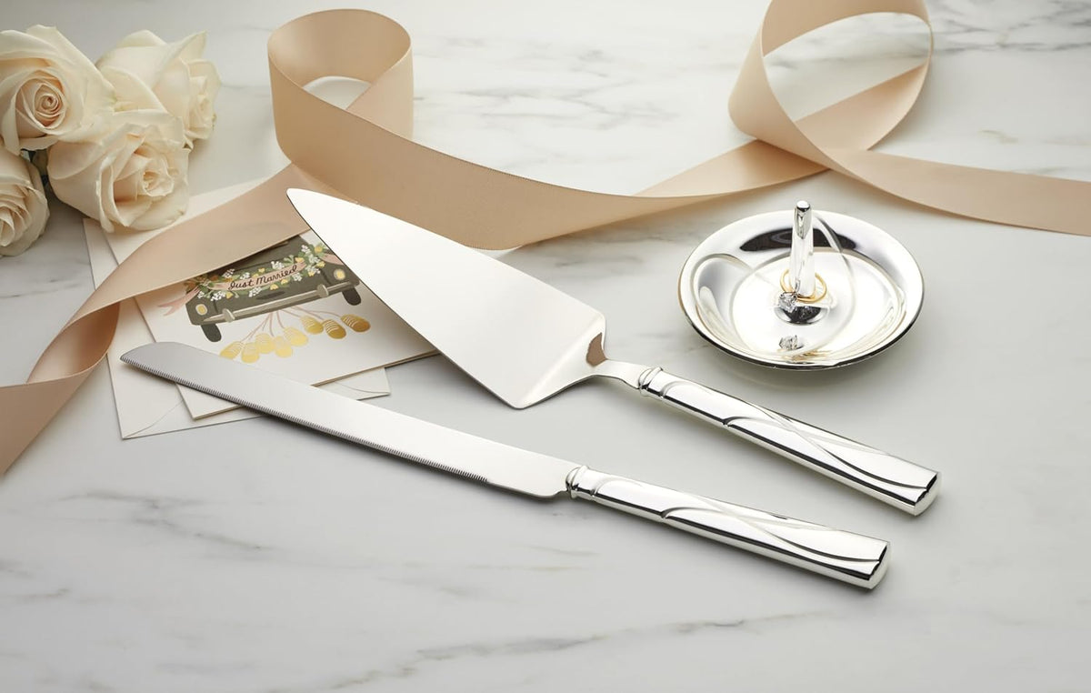 Lenox Adorn Silverware Cake Knife & Server Dessert Set, 2-Piece, Flatware