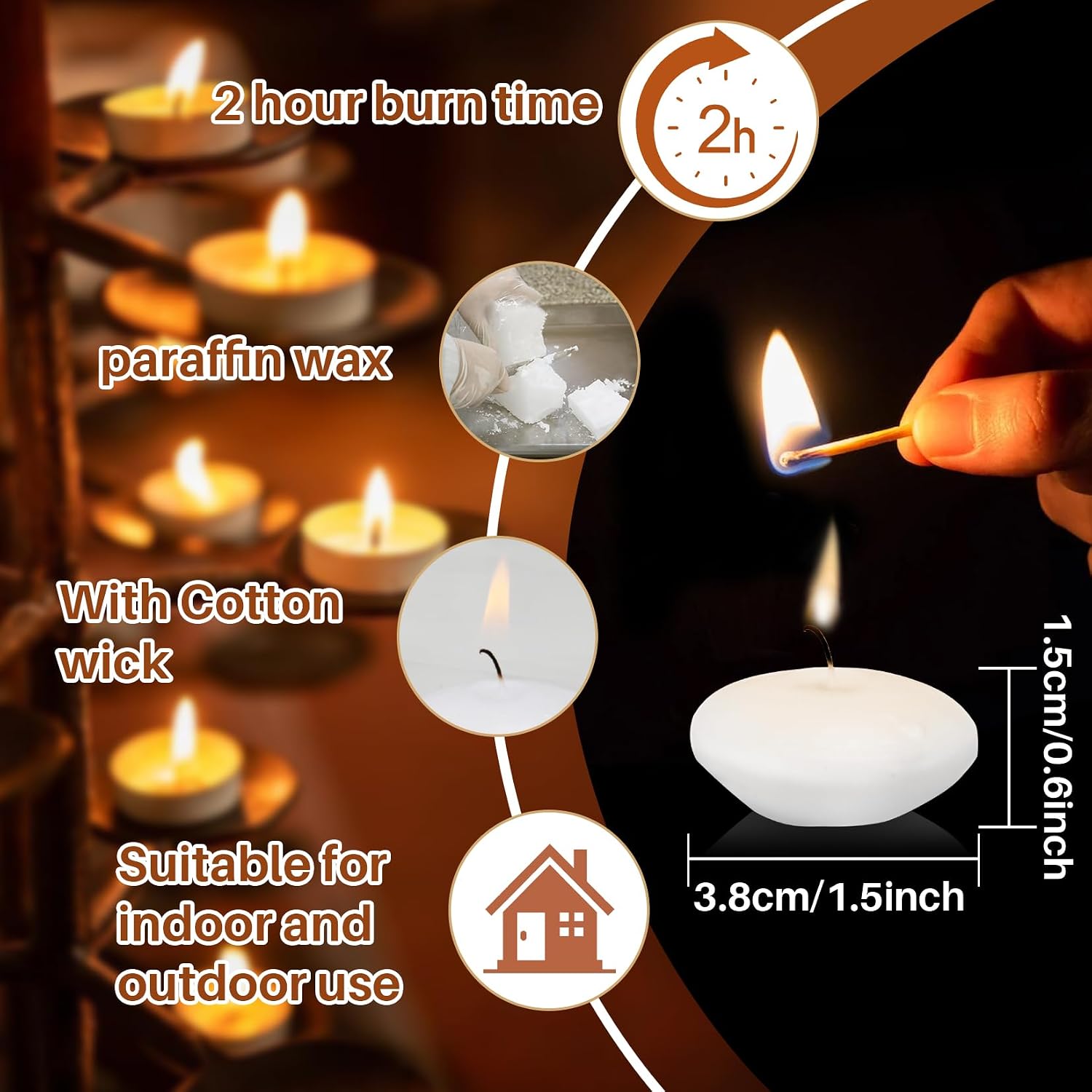 MAQIHAN 30 PCS White Floating Candles - Small Floating Candles for Centerpieces Unscented Dripless Wax Burning for Home Decorations, Weddings, Parties, Holiday, Special Occasions and Christmas