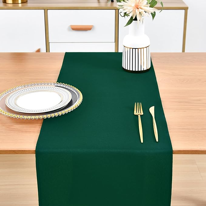 Farmhouse Green Table Runner Dining Table Runners 90 Inches Long Coffee Table Runner for Dresser Living Room Bedroom Holiday Party Banquet 12X90 Inch