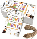 50pcs Halloween Glow Stick Holder Tags, A Little Bit of Light for Halloween Night Tags for Halloween Party Favor and Gift Wrapping Decoration (Light)