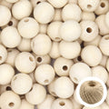 thyssen 1000pcs 20mm beige wooden round beads for, main product view