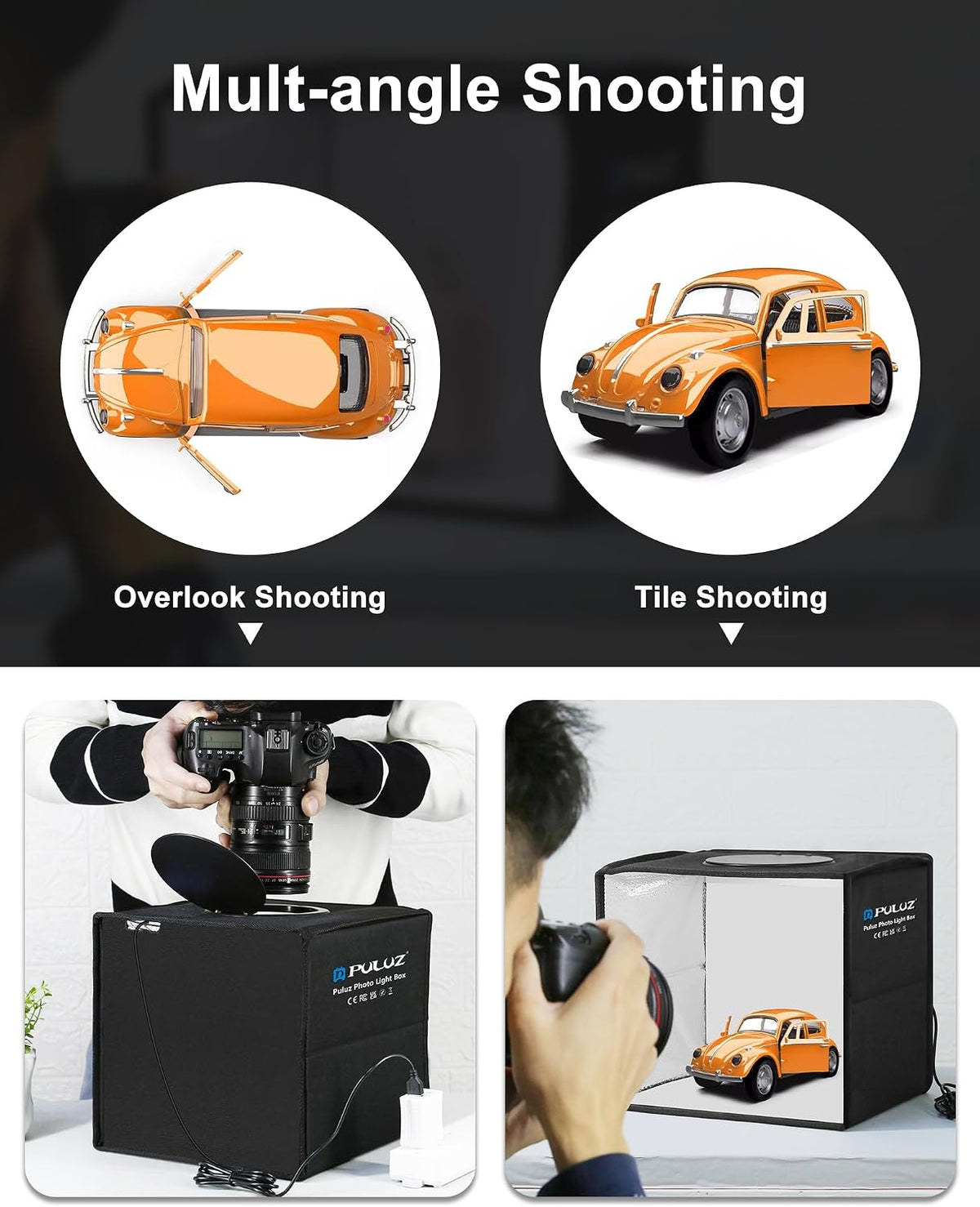 PULUZ Mini Photo Studio Light Box, 10"x10" Portable Folding Photogr...